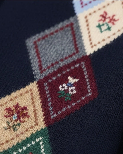 The Vintage Argyle Cardigan(240g)