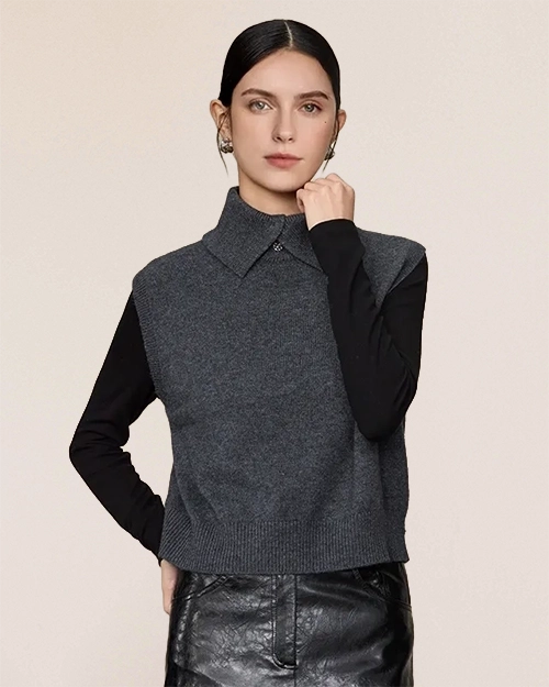 The Cashmere-Merino Vest(210g)