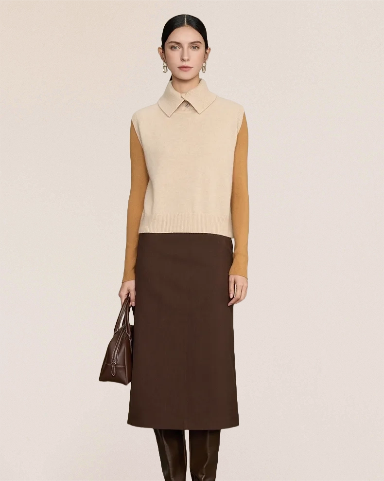 The Cashmere-Merino Vest(210g)